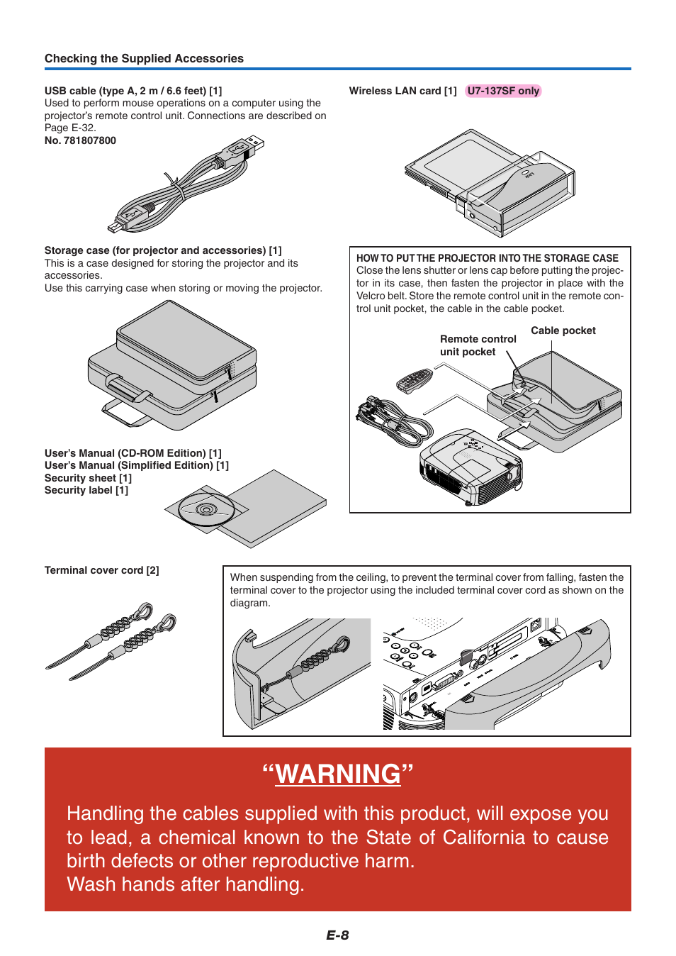 Warning | PLUS Vision U7-137SF User Manual | Page 8 / 67