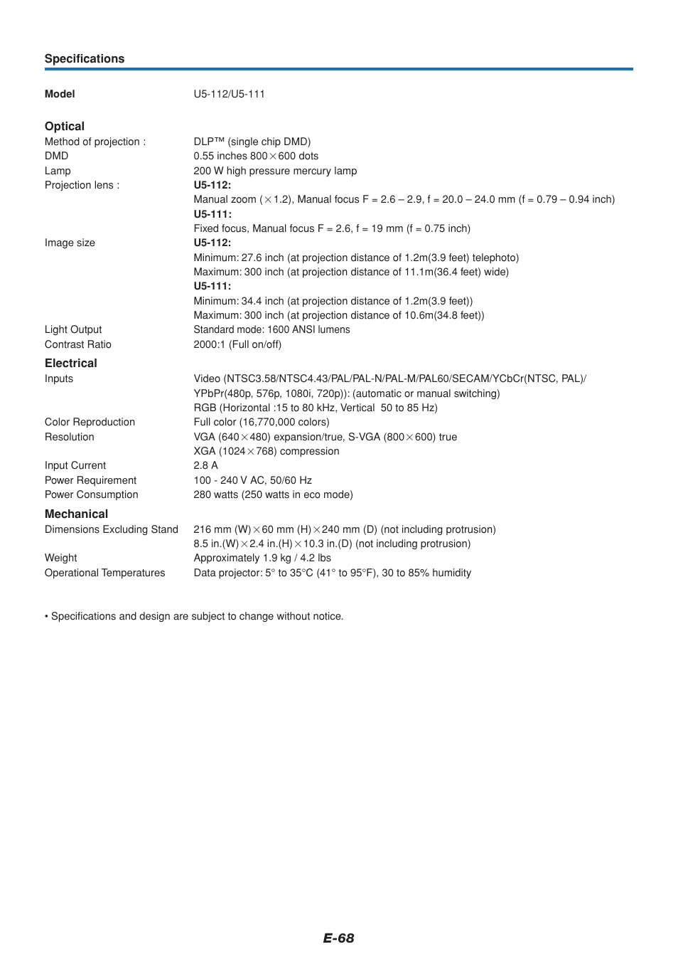 E-68 | PLUS Vision U5-111 User Manual | Page 69 / 72