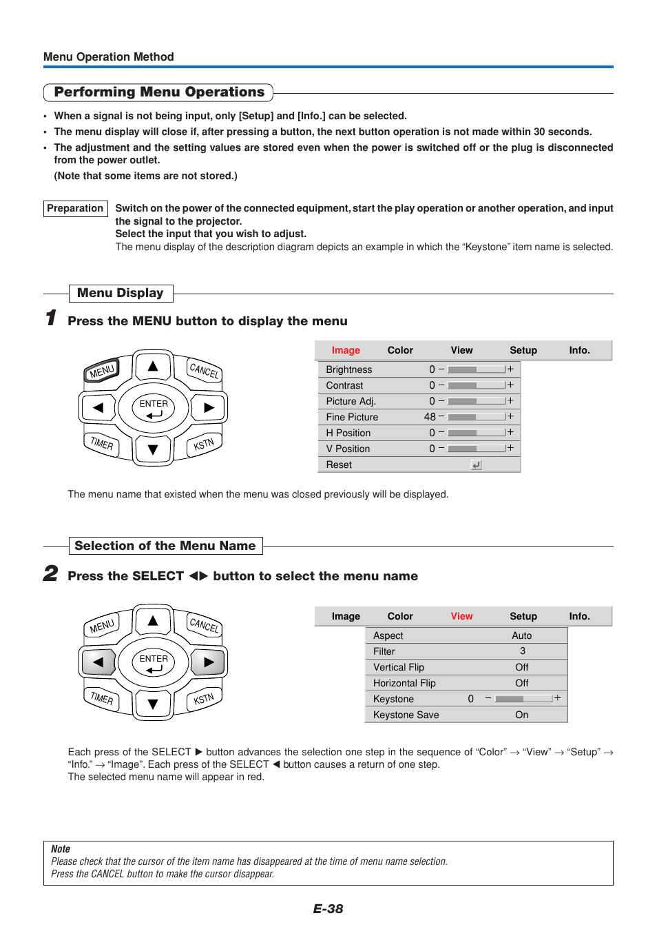 Performing menu operations | PLUS Vision U4-111 User Manual | Page 39 / 80
