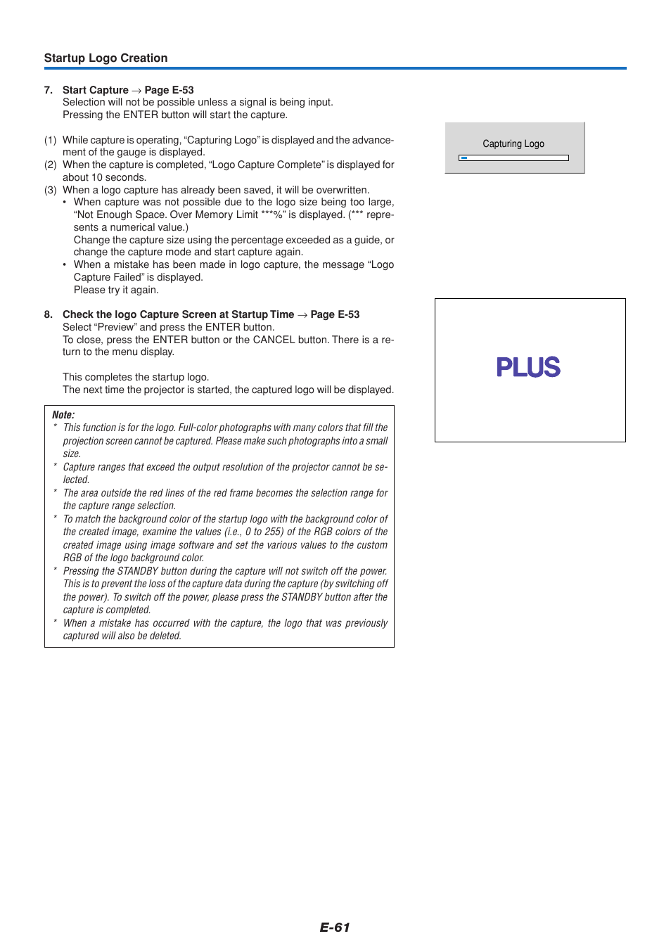 E-61 | PLUS Vision U4-111 User Manual | Page 62 / 80