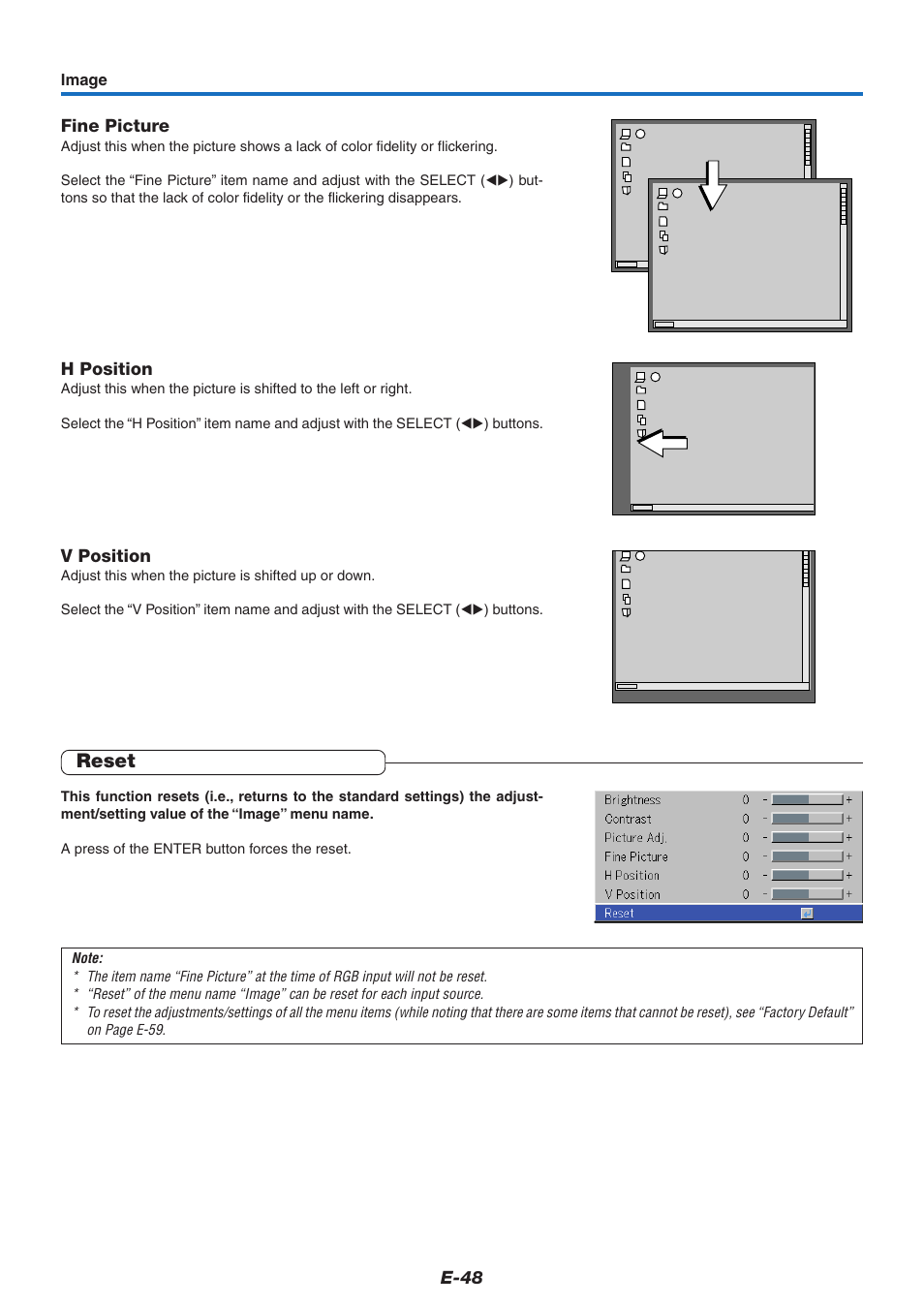 Reset | PLUS Vision U5-632 User Manual | Page 49 / 72