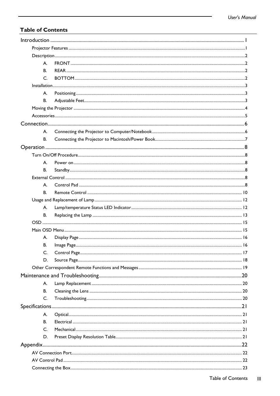 PLUS Vision DLPTM Technology Projector User Manual | Page 3 / 27