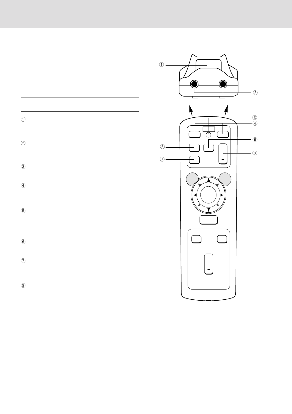 Plus, Remote control features | PLUS Vision UP-800 User Manual | Page 11 / 35