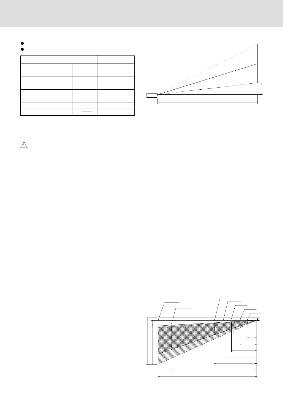 Warning, Ceiling installation, Using the ceiling hanging fixtures | PLUS Vision UP-800 User Manual | Page 15 / 35