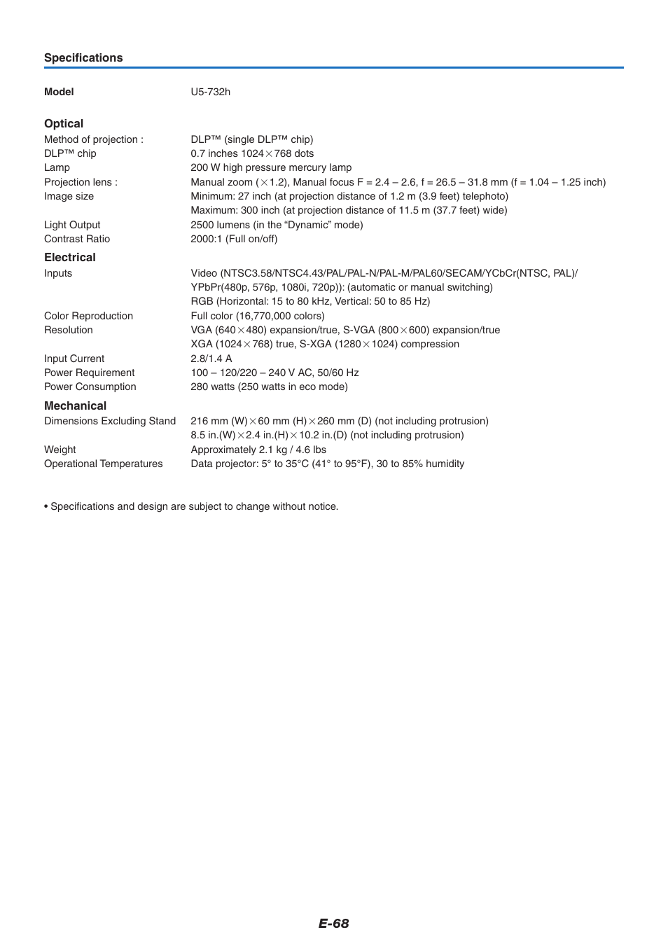 E-68 | PLUS Vision U5-632h User Manual | Page 68 / 73