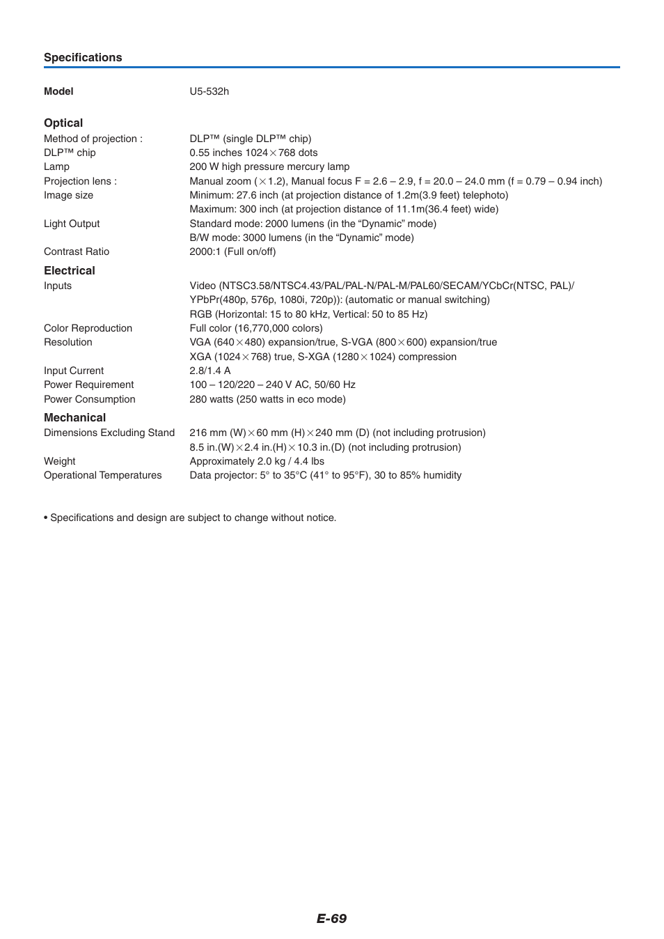E-69 | PLUS Vision U5-632h User Manual | Page 69 / 73