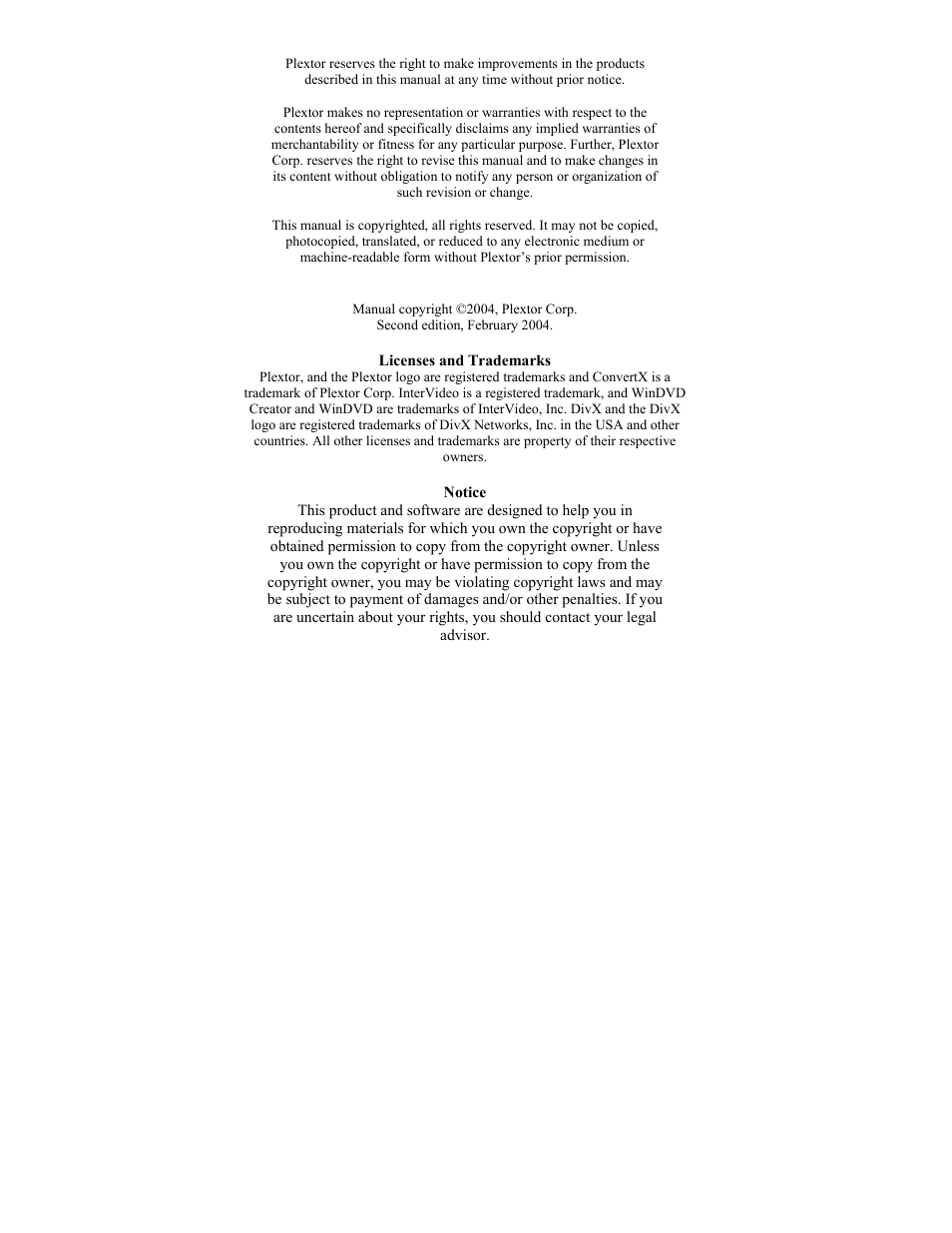 Plextor CONVERTX PX-M402U User Manual | Page 2 / 80