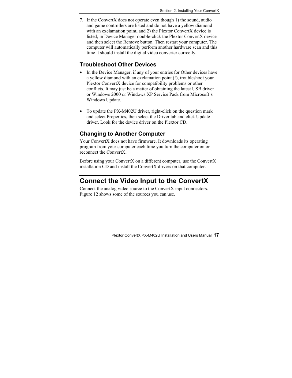 Connect the video input to the convertx | Plextor CONVERTX PX-M402U User Manual | Page 23 / 80