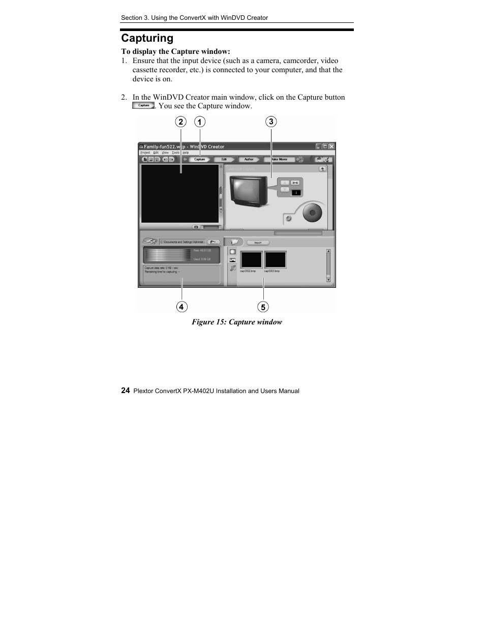 Capturing | Plextor CONVERTX PX-M402U User Manual | Page 30 / 80