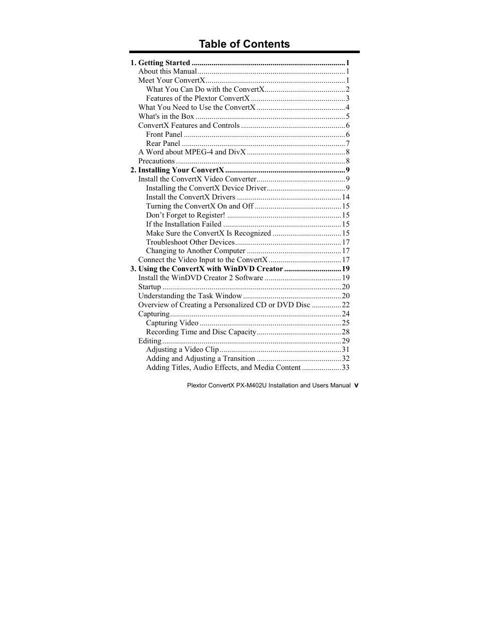 Plextor CONVERTX PX-M402U User Manual | Page 5 / 80