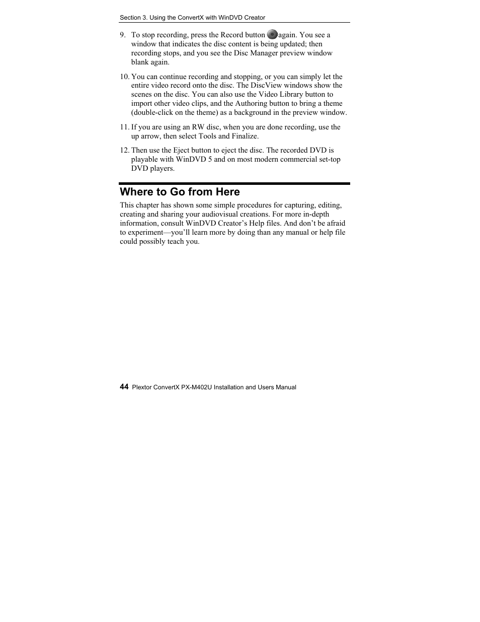 Where to go from here | Plextor CONVERTX PX-M402U User Manual | Page 50 / 80