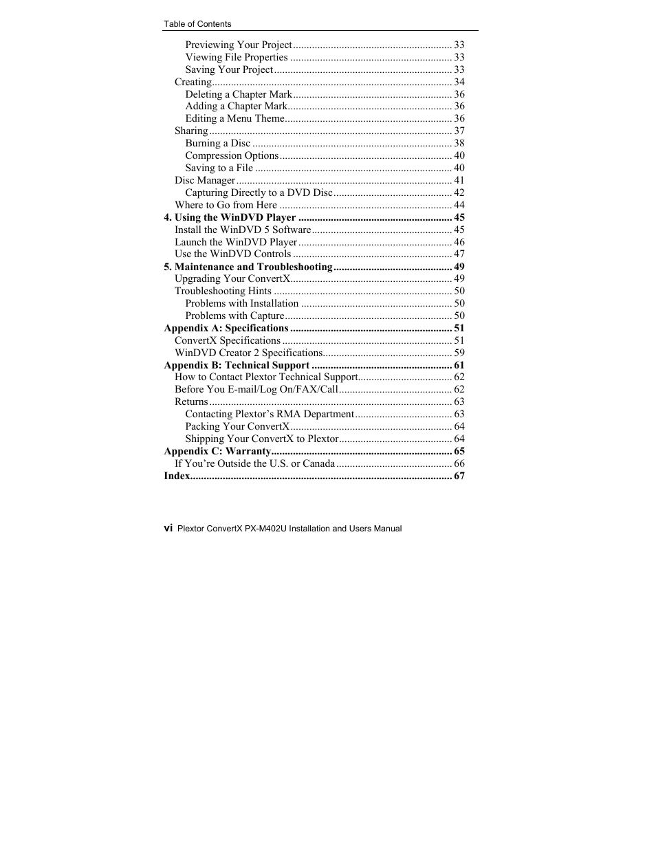 Plextor CONVERTX PX-M402U User Manual | Page 6 / 80