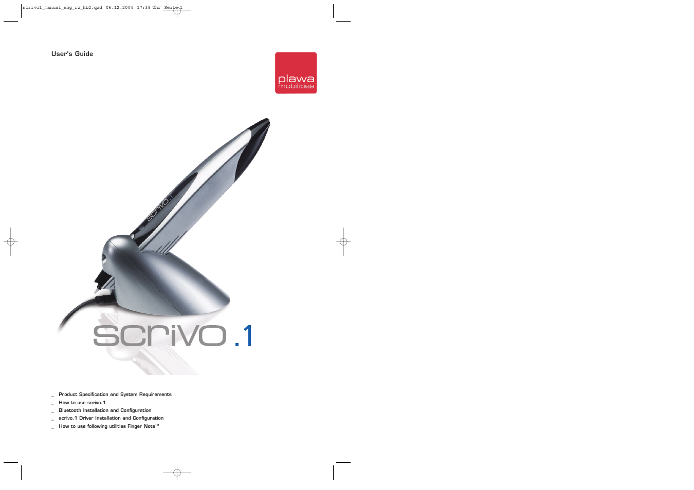 Plawa Scrivo.1 User Manual | 20 pages