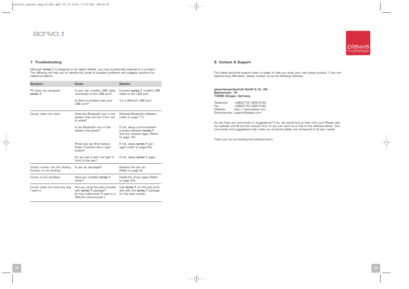Plawa Scrivo.1 User Manual | Page 20 / 20