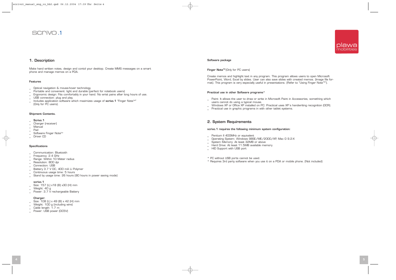 Plawa Scrivo.1 User Manual | Page 3 / 20