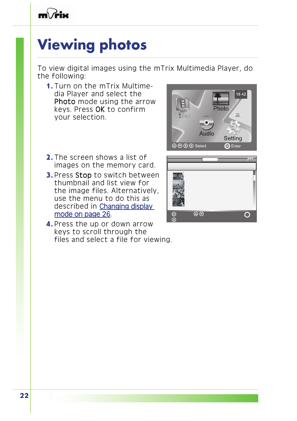 Viewing photos | PQI Multimedia Player User Manual | Page 26 / 45