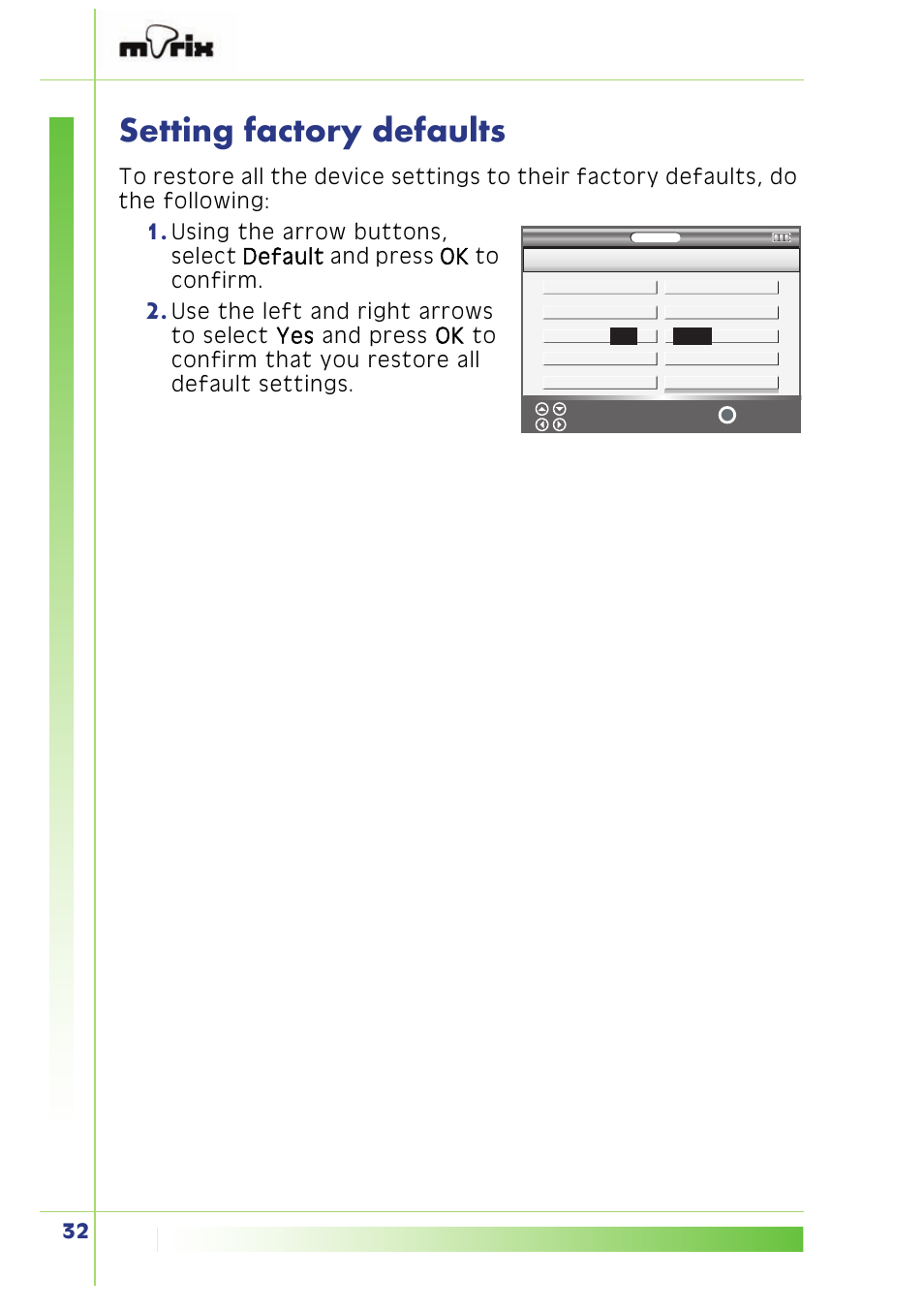 Setting factory defaults | PQI Multimedia Player User Manual | Page 36 / 45