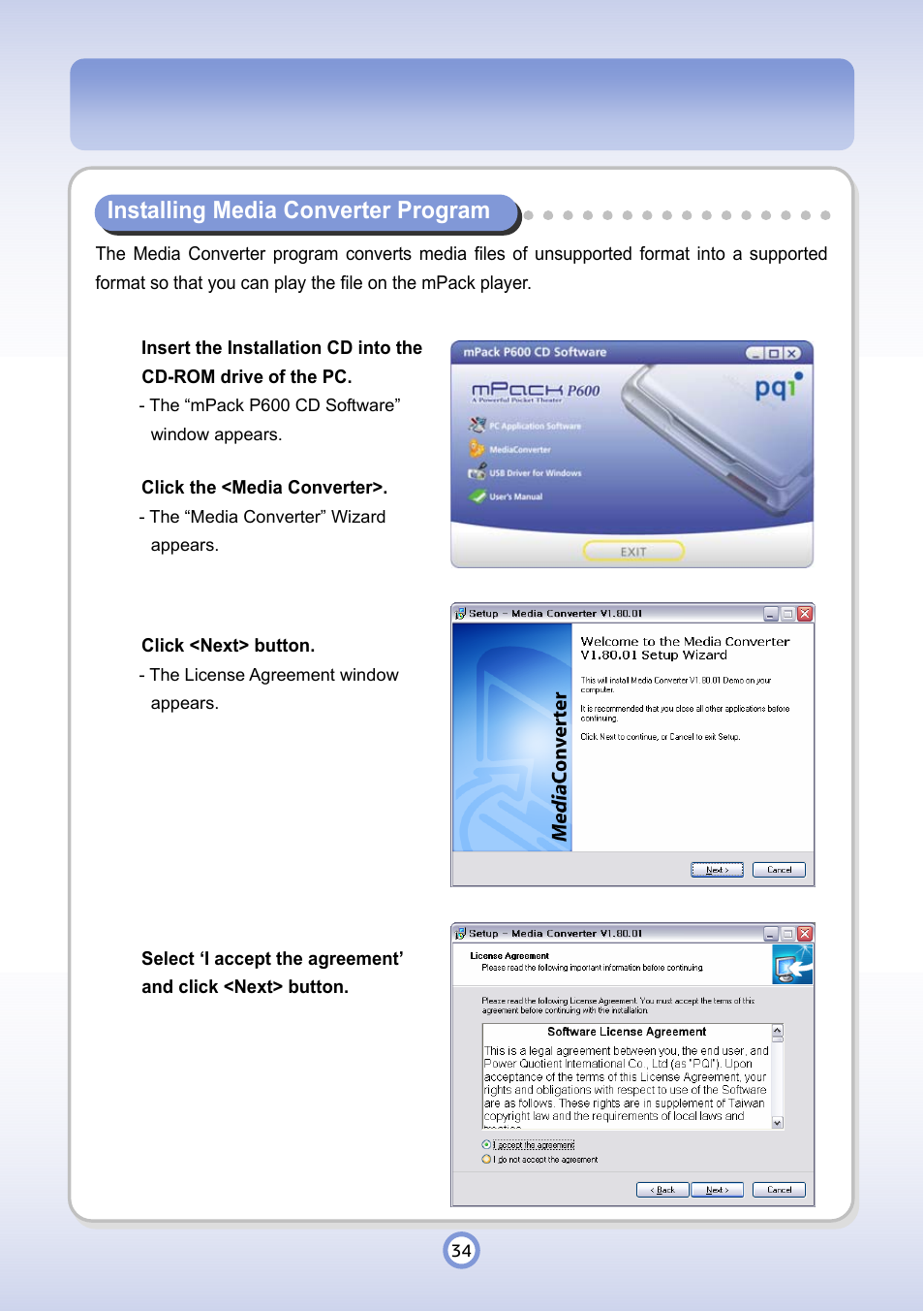PQI P600 User Manual | Page 34 / 122