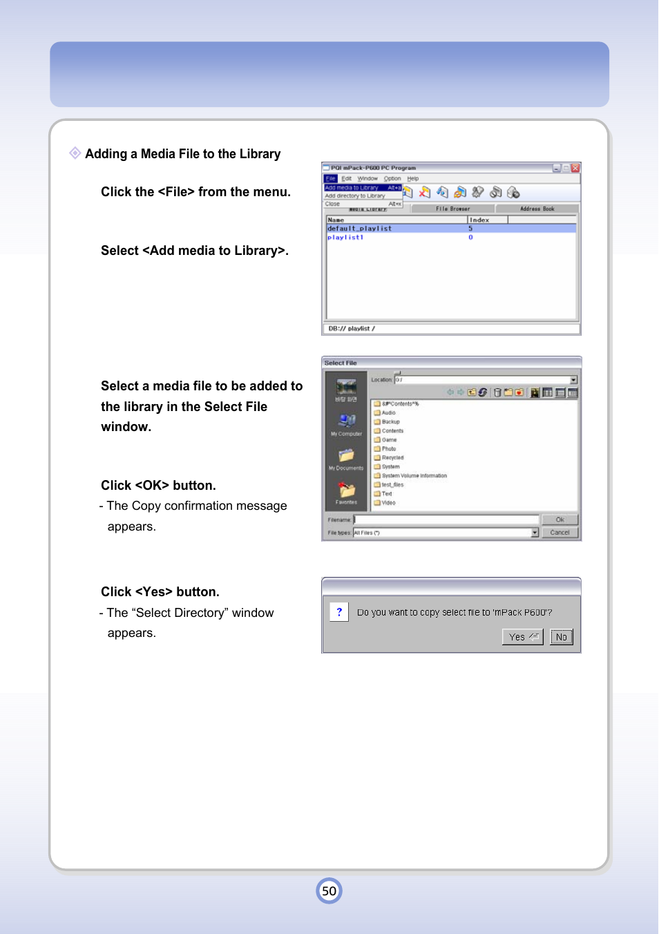 PQI P600 User Manual | Page 50 / 122