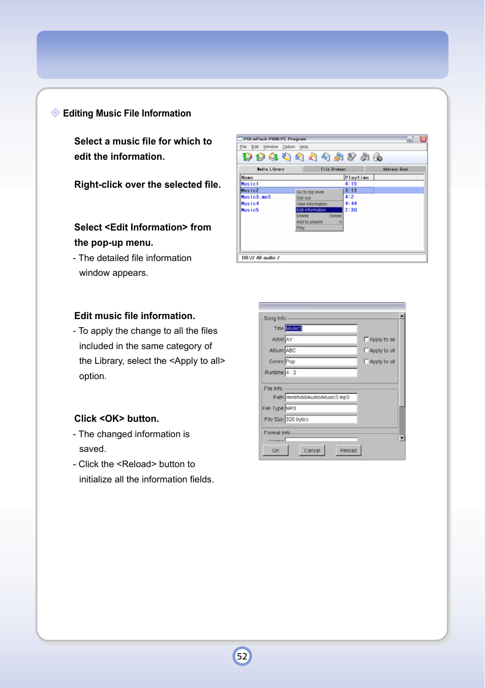 PQI P600 User Manual | Page 52 / 122