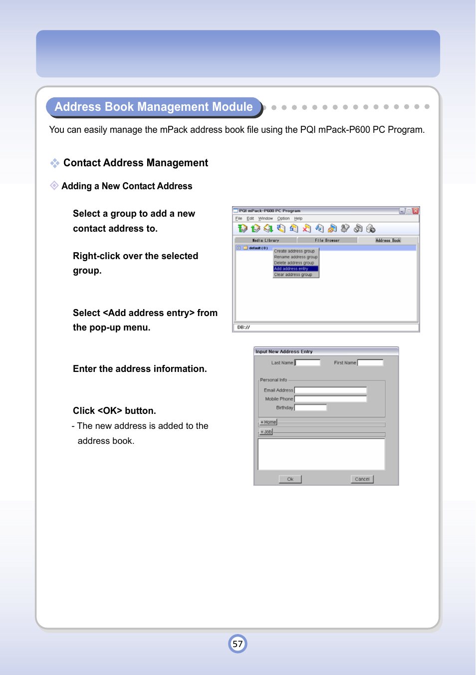 PQI P600 User Manual | Page 57 / 122
