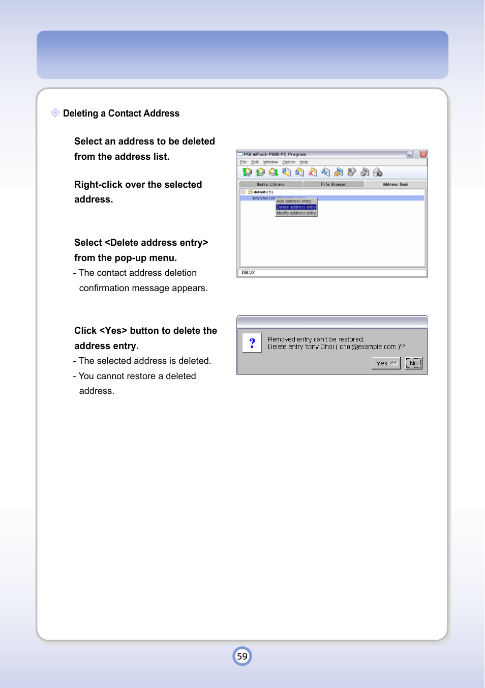 PQI P600 User Manual | Page 59 / 122