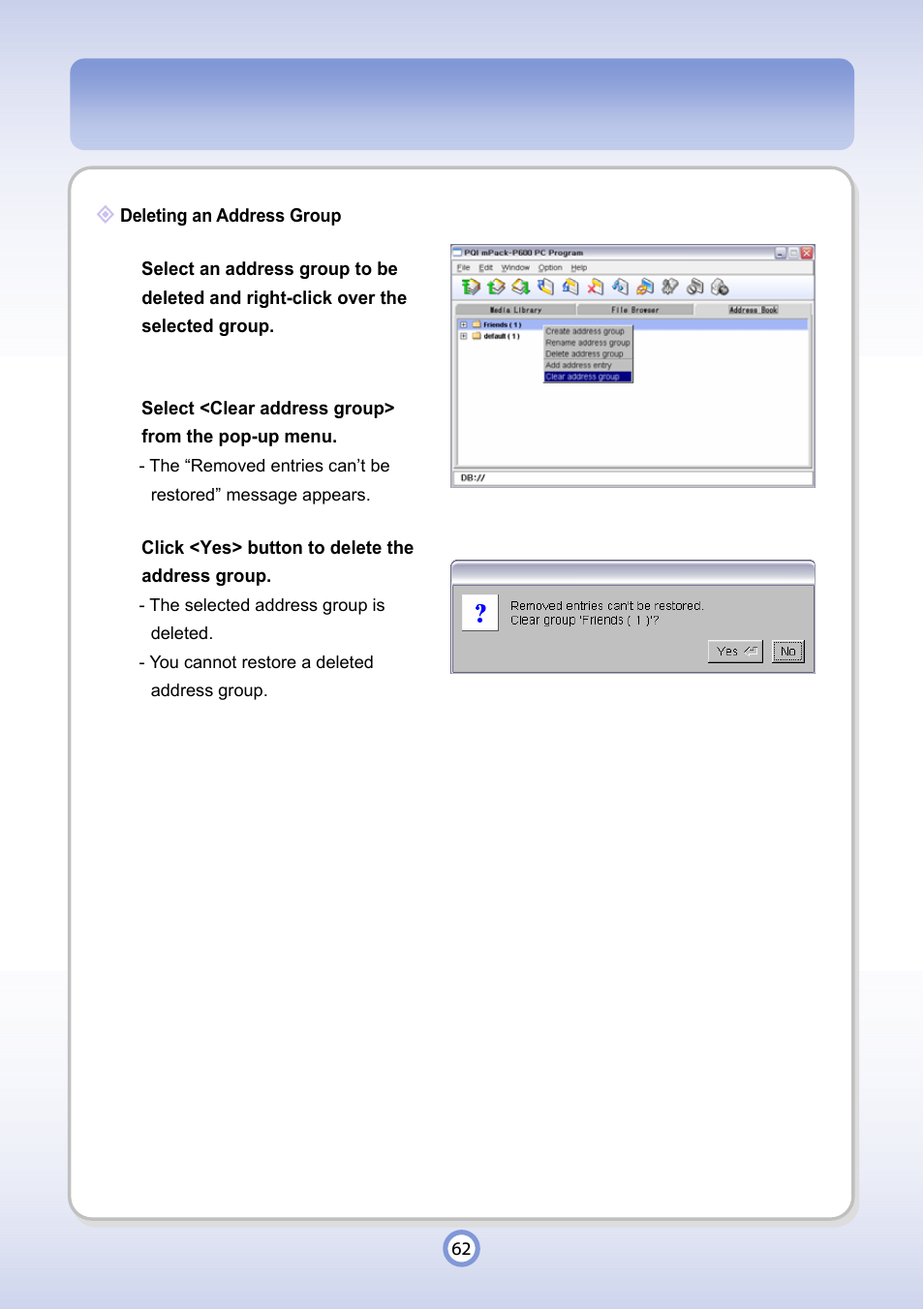 PQI P600 User Manual | Page 62 / 122