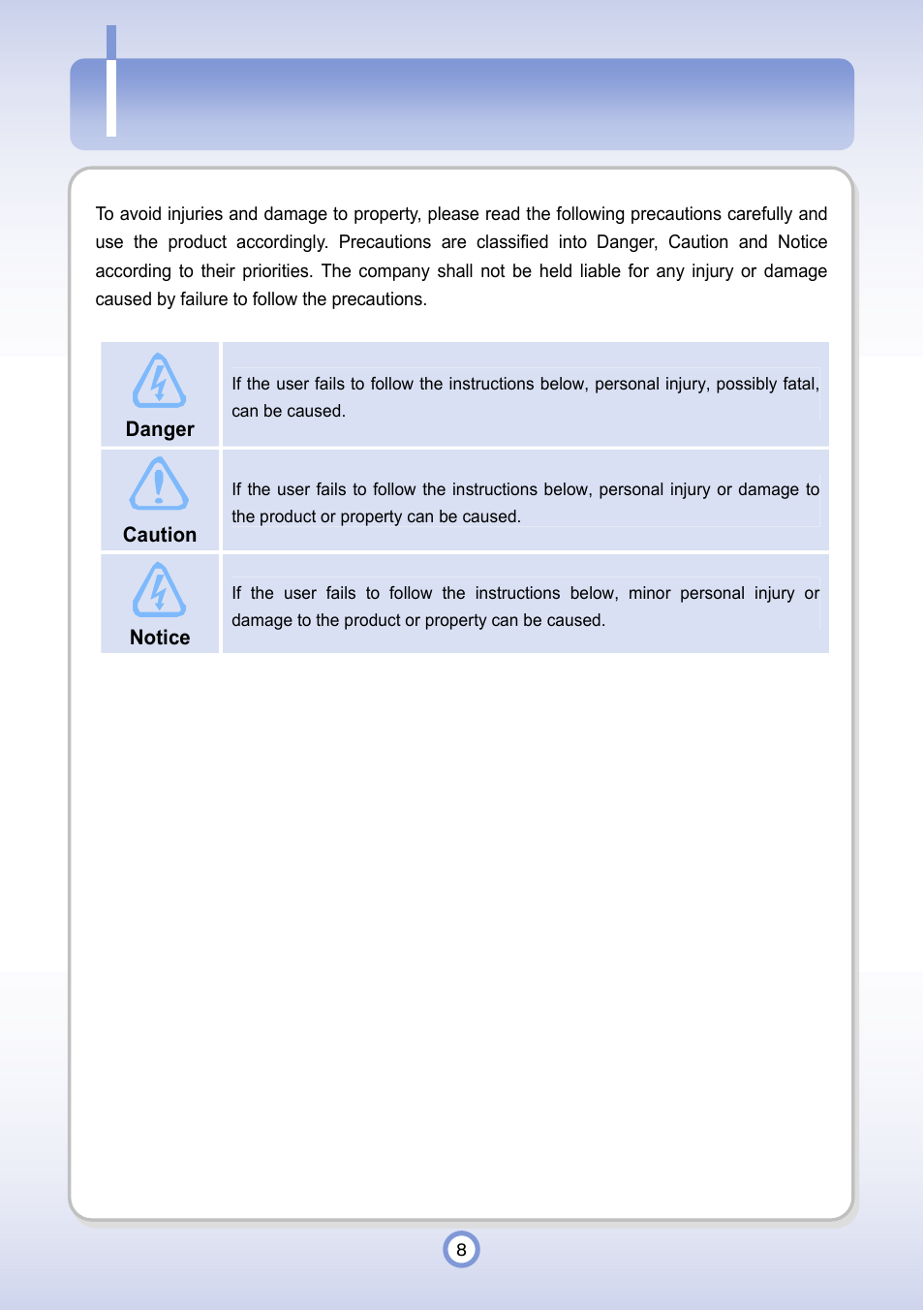 Precautions | PQI P600 User Manual | Page 8 / 122