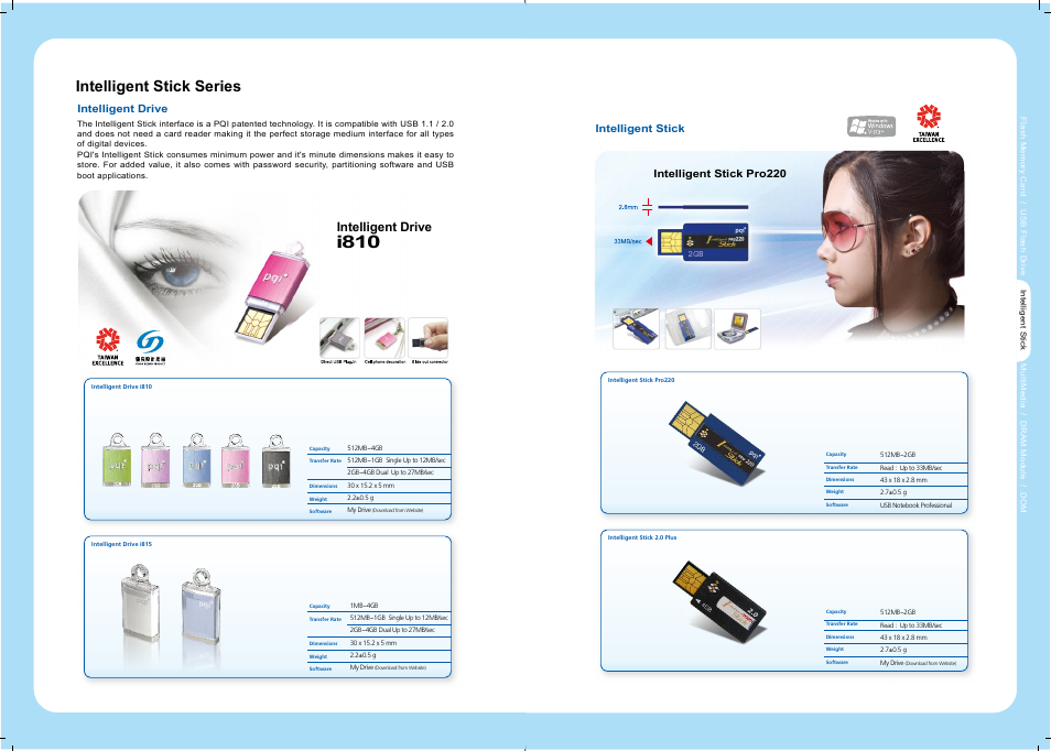 I810, Intelligent stick series, Intelligent drive | PQI U510 User Manual | Page 5 / 6