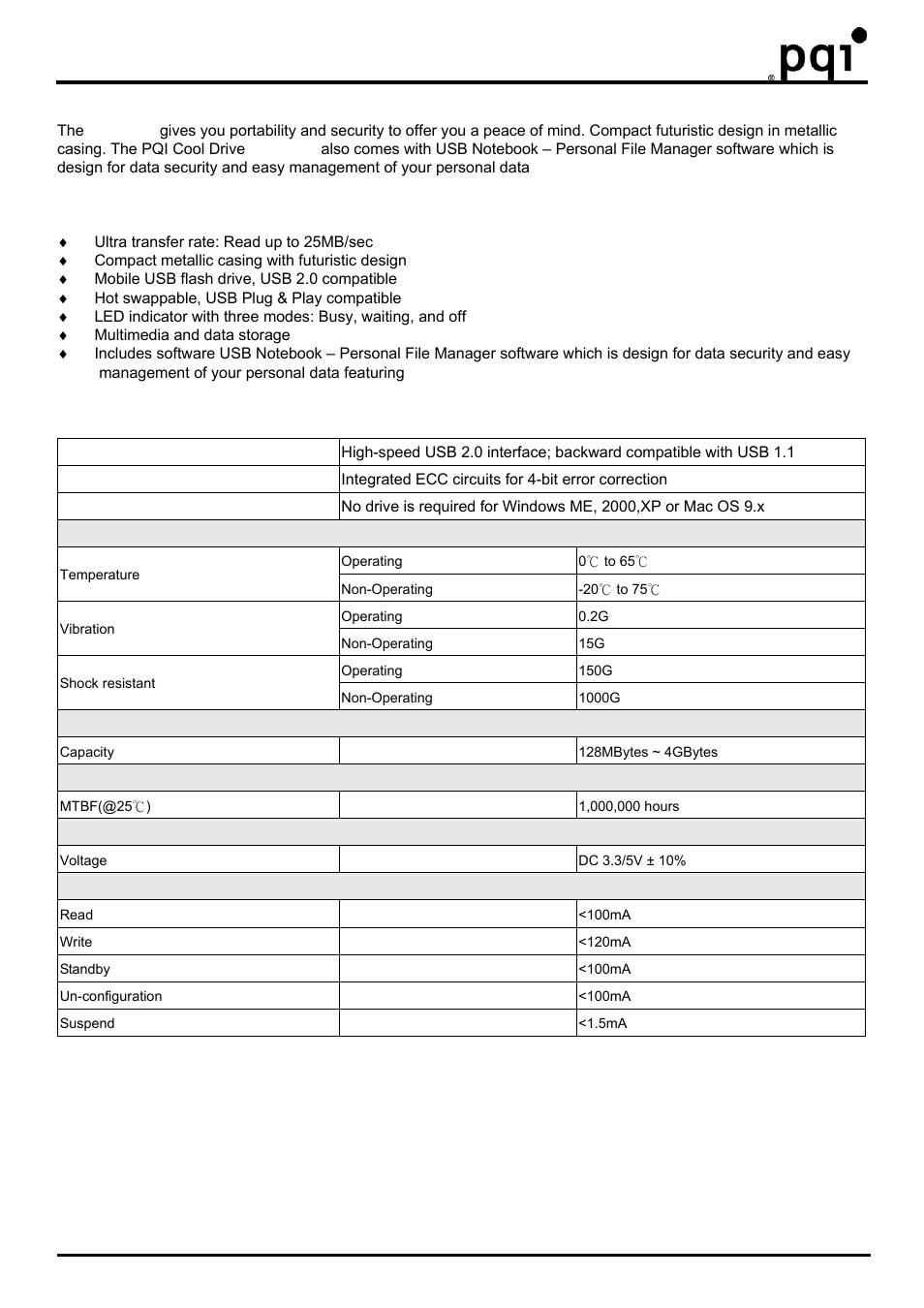 Usb flash drive | PQI Cool Drive U339 Pro User Manual | Page 4 / 7