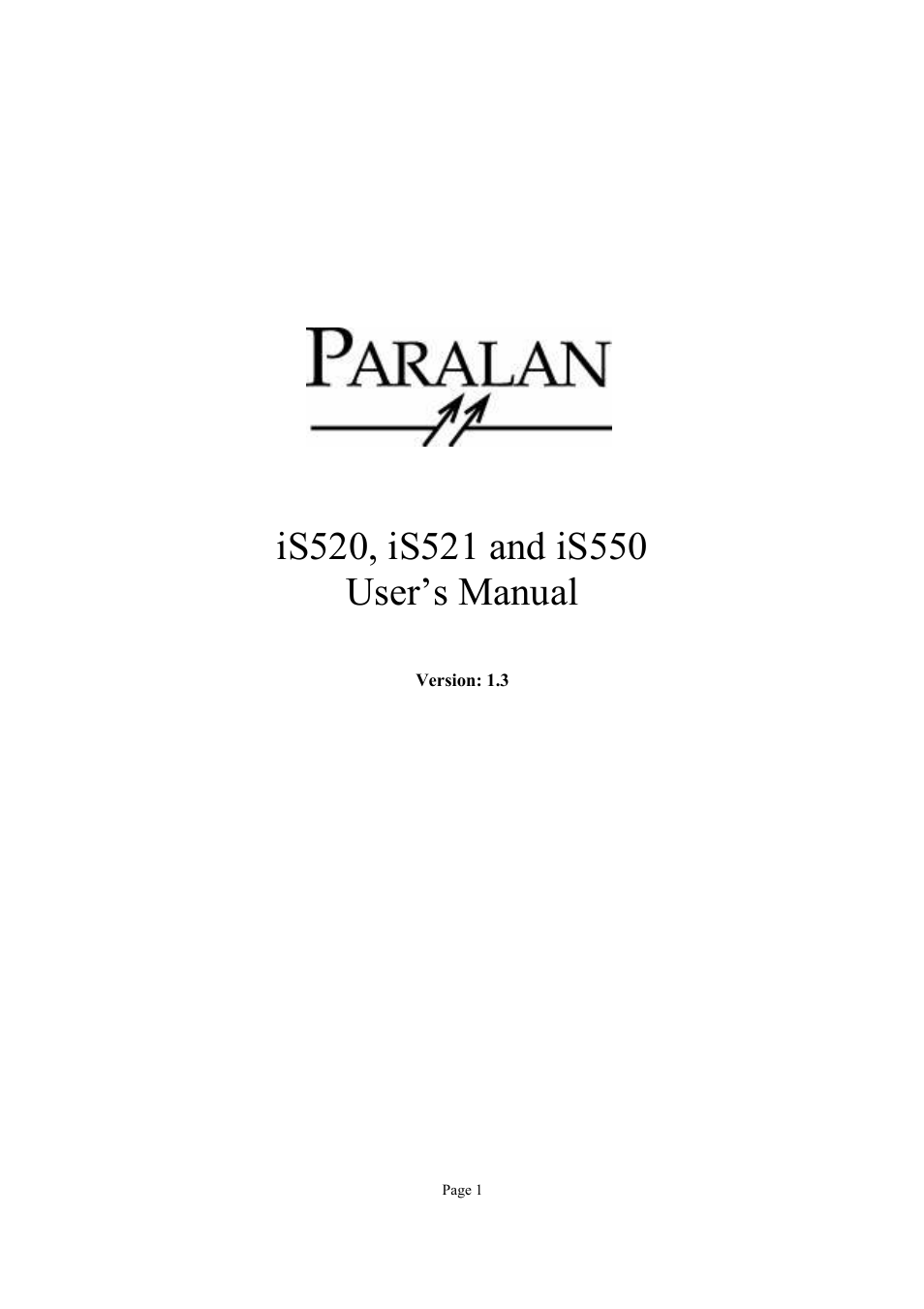 Paralan iS550 User Manual | 45 pages