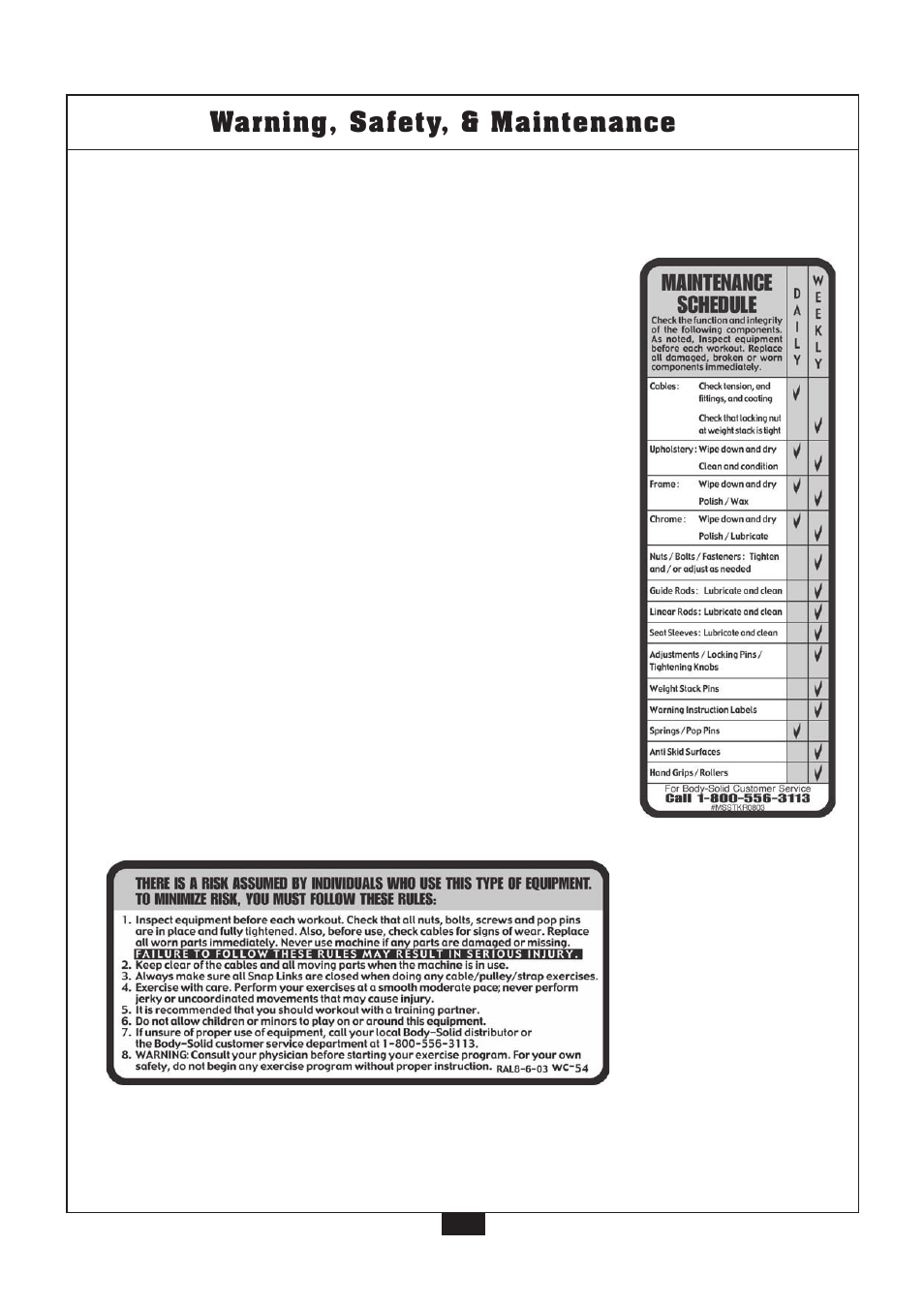 Warning, safety, & maintenance | Powerline P2X User Manual | Page 34 / 65