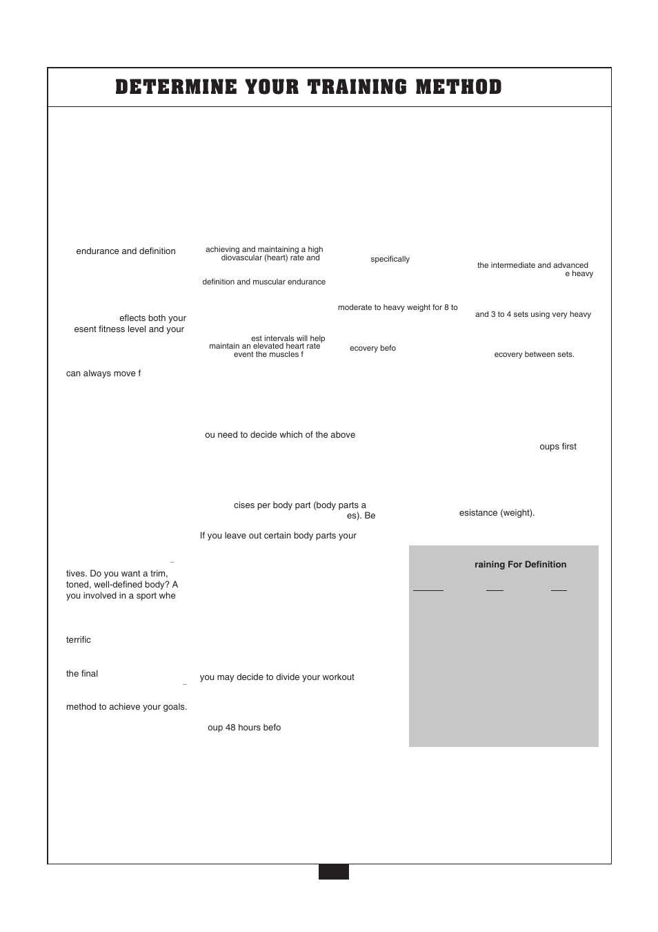 Determine your training method, Which training method is right for you, Designing your personal routine | Powerline P2X User Manual | Page 45 / 65
