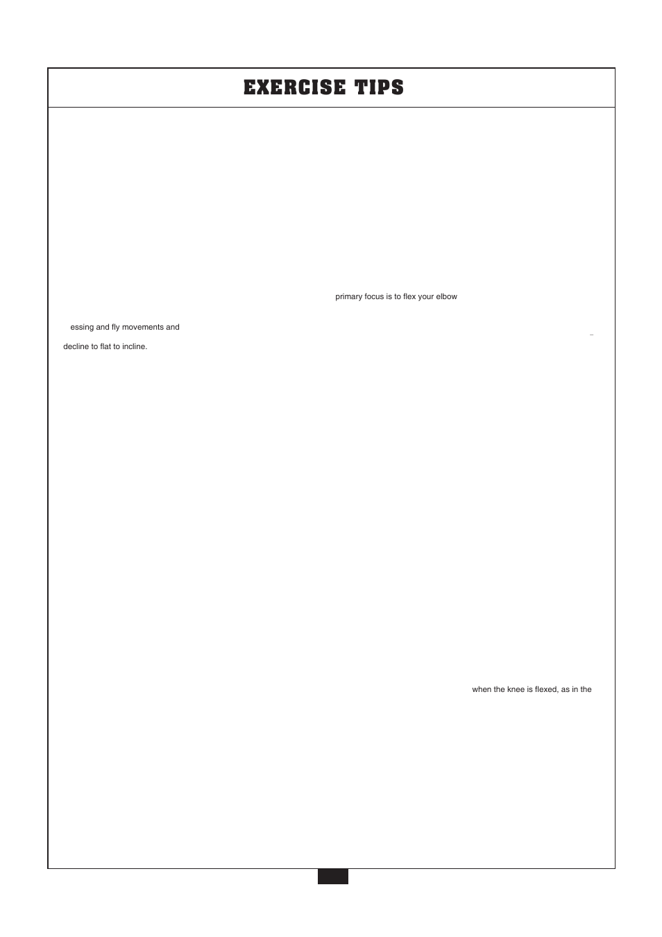 Exercise tips | Powerline P2X User Manual | Page 46 / 65