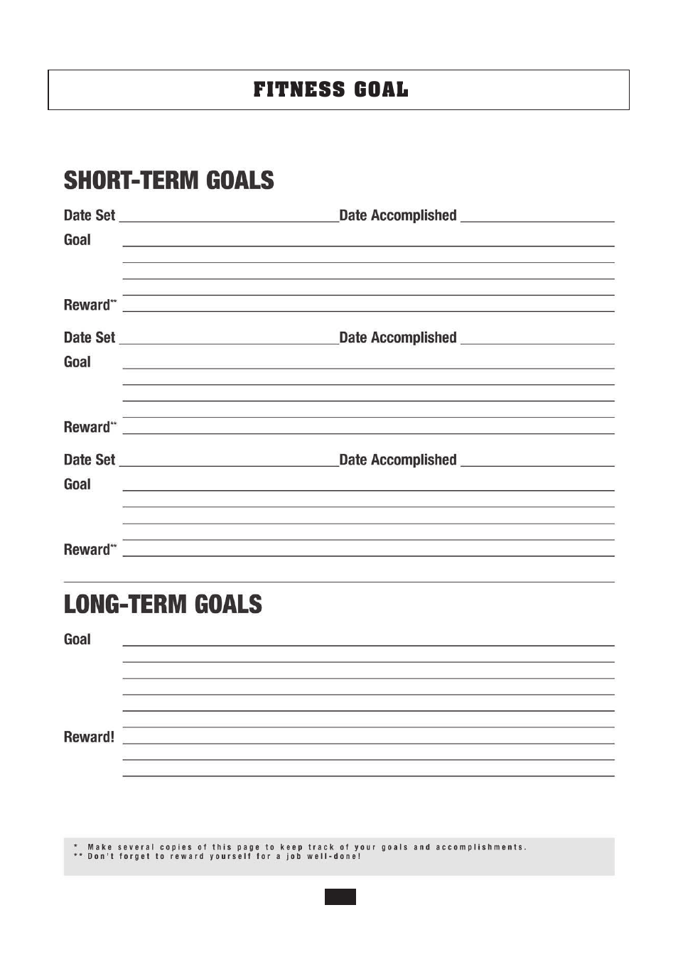 Fitness goal | Powerline P2X User Manual | Page 48 / 65