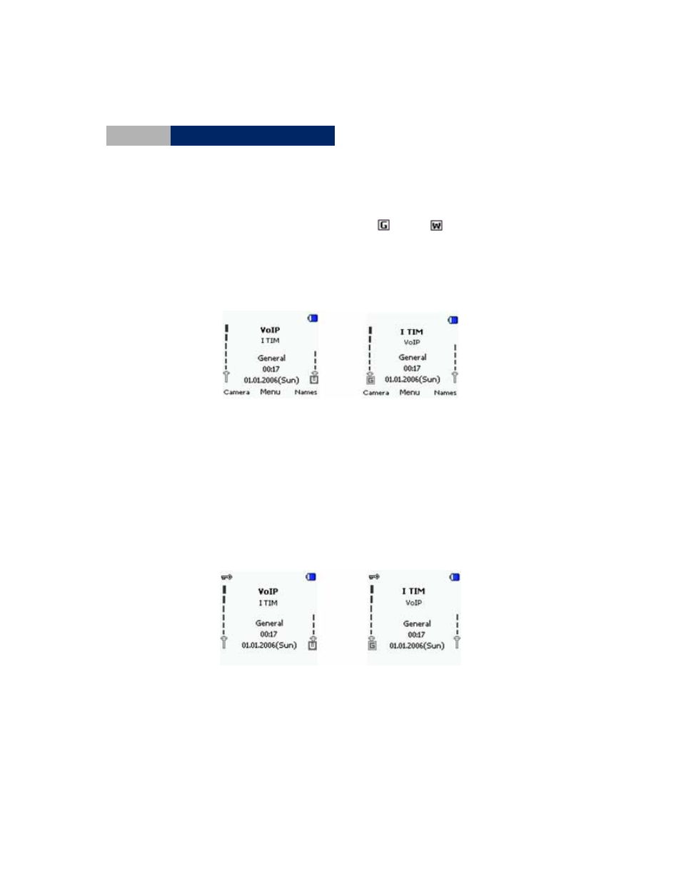 2 signal bar, 3 mobile operator name and wlan network name, Signal bar | Mobile operator name and wlan network name | Pirelli DISCUS DP-L10 User Manual | Page 34 / 144