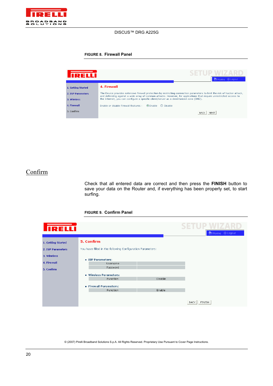 Confirm | Pirelli DISCUS DRG A225G User Manual | Page 18 / 35