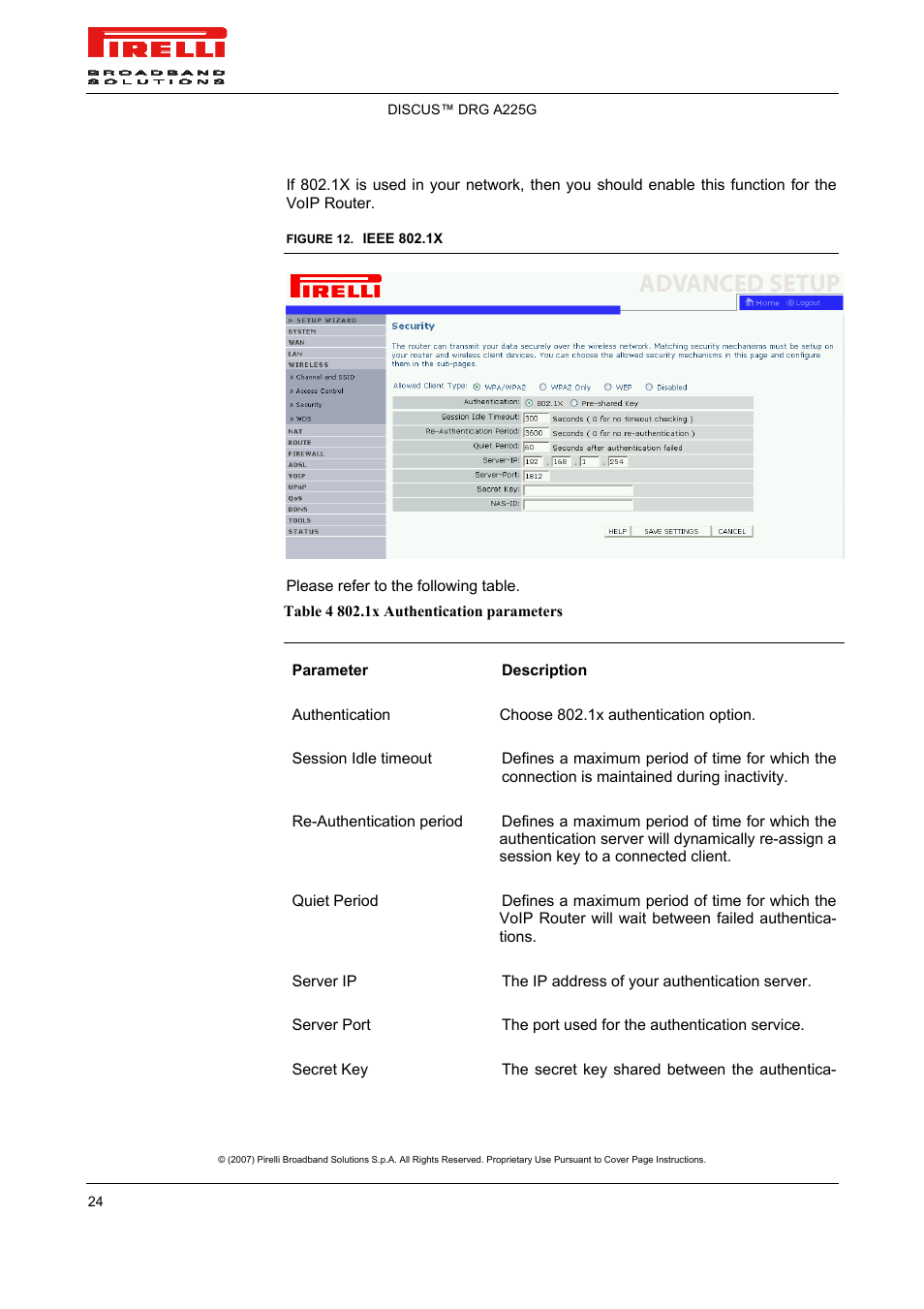 Pirelli DISCUS DRG A225G User Manual | Page 22 / 35