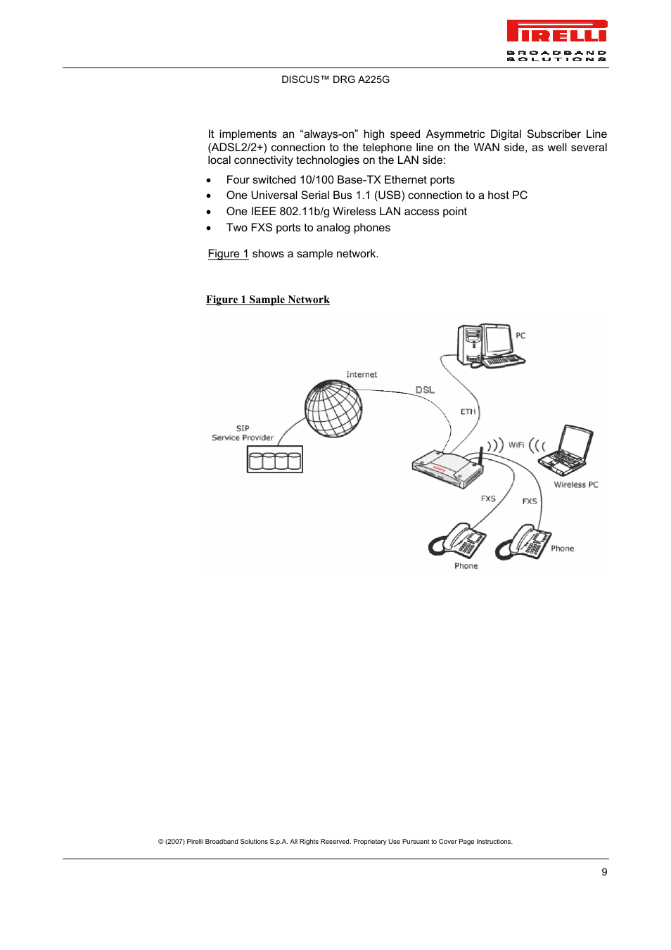 Pirelli DISCUS DRG A225G User Manual | Page 7 / 35