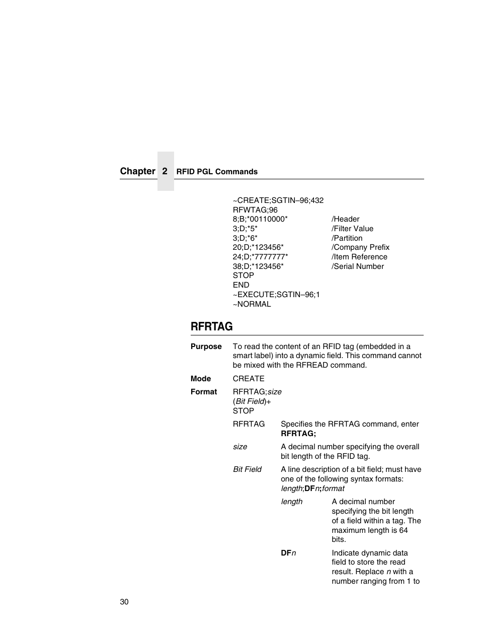 Rfrtag | Printronix SL5000e User Manual | Page 30 / 52