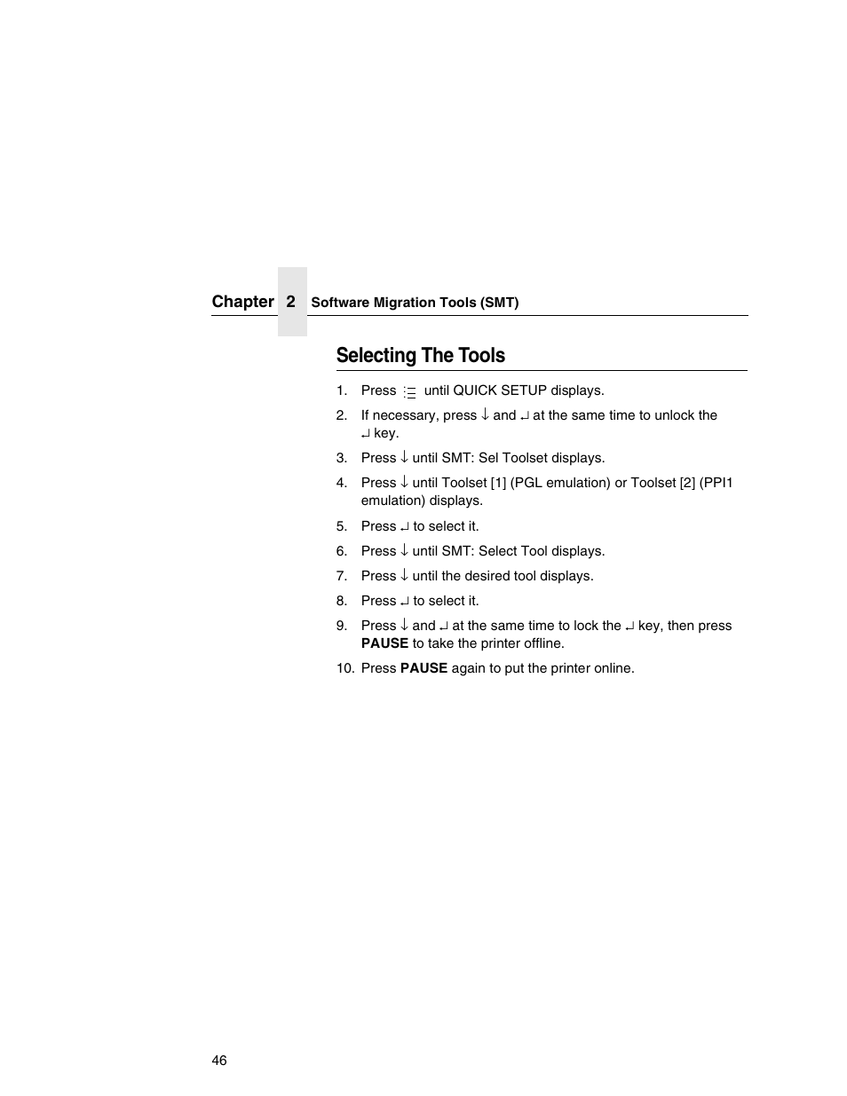 Selecting the tools | Printronix SL5000e User Manual | Page 46 / 52