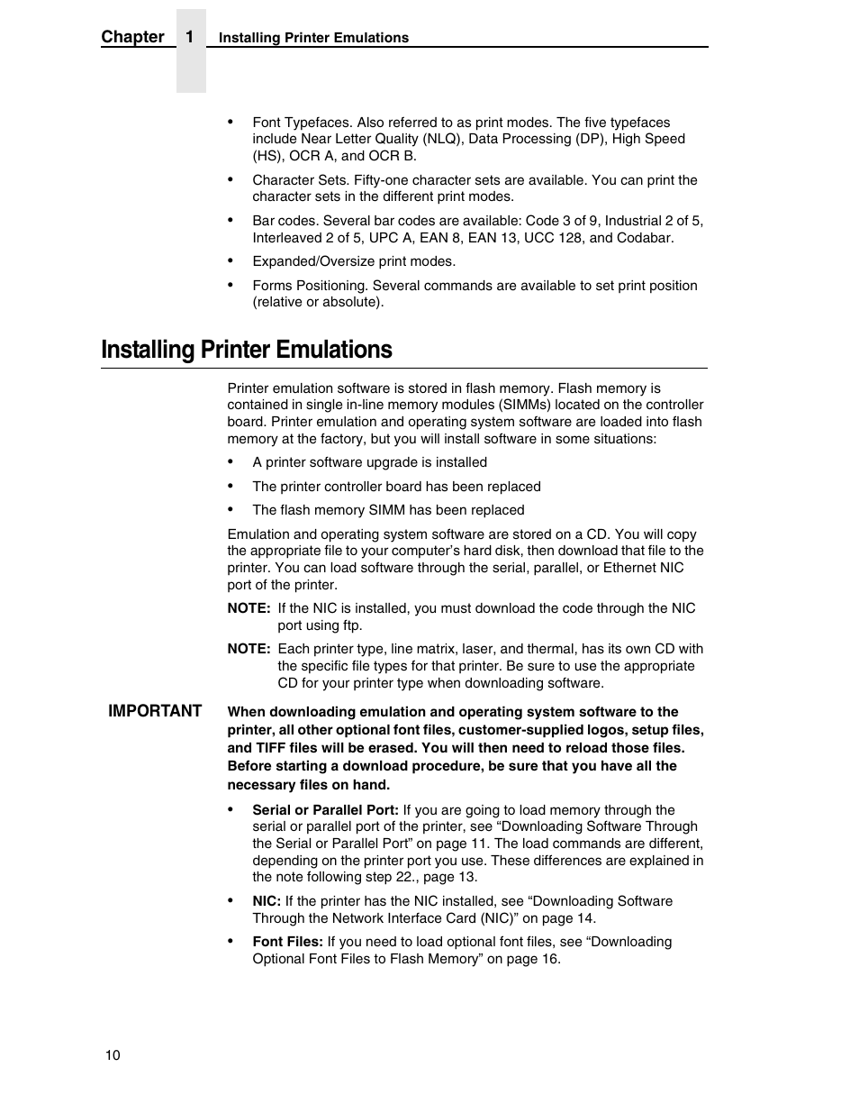 Installing printer emulations | Printronix ANSI Printer User Manual | Page 10 / 106