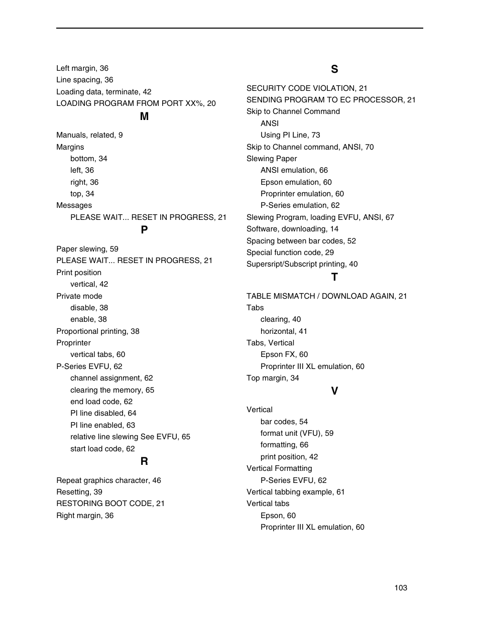 Printronix ANSI Printer User Manual | Page 103 / 106