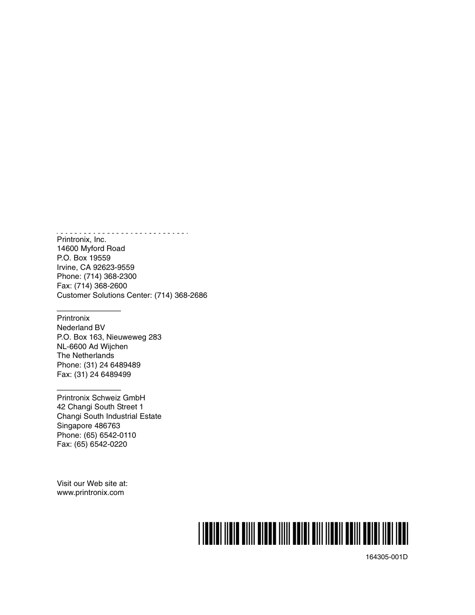 Printronix ANSI Printer User Manual | Page 106 / 106