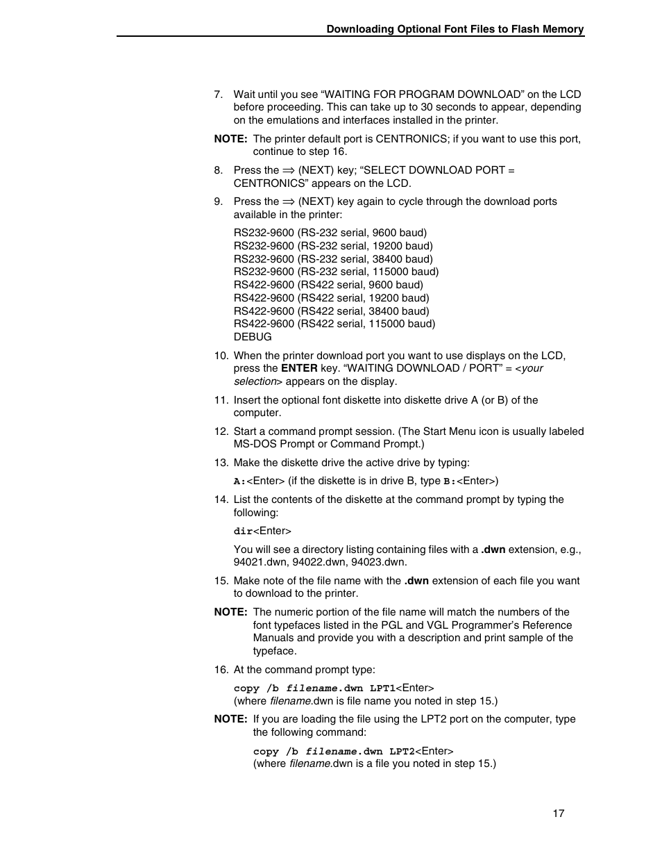 Printronix ANSI Printer User Manual | Page 17 / 106