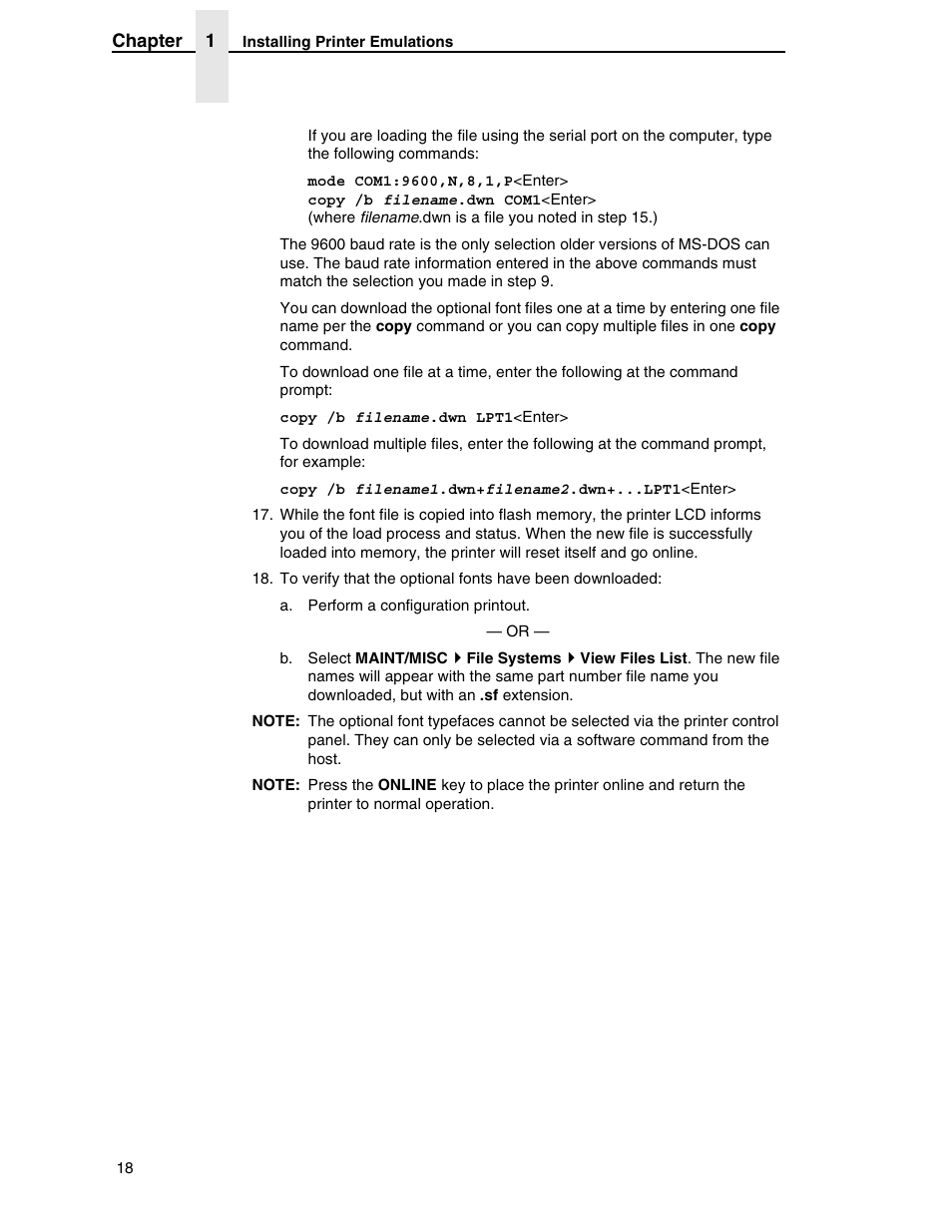 Printronix ANSI Printer User Manual | Page 18 / 106