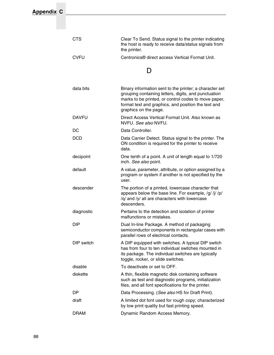 Printronix ANSI Printer User Manual | Page 88 / 106