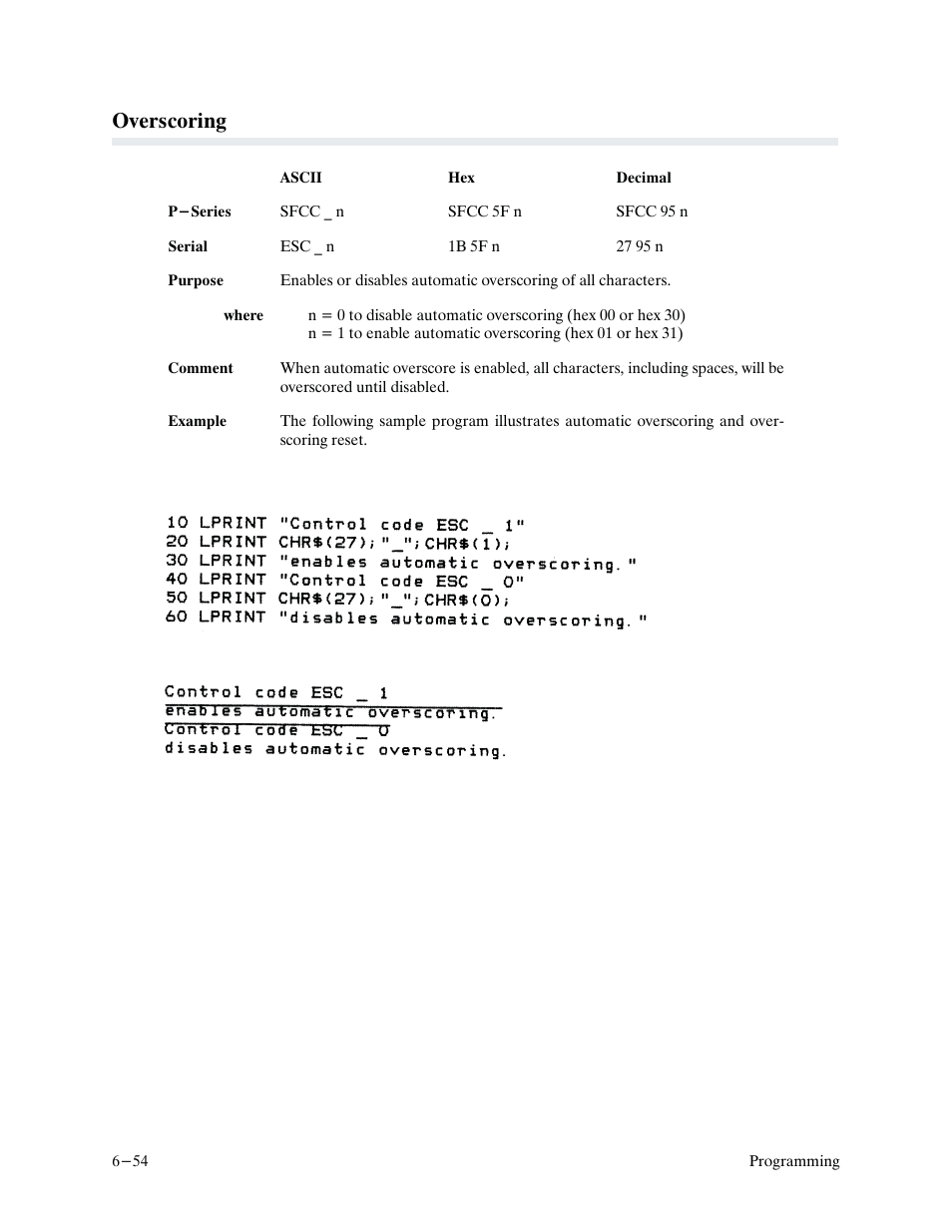 Overscoring | Printronix P9000 Series User Manual | Page 152 / 334
