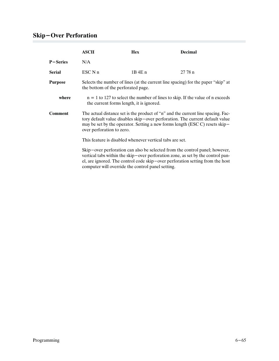 Skip-over perforation | Printronix P9000 Series User Manual | Page 163 / 334