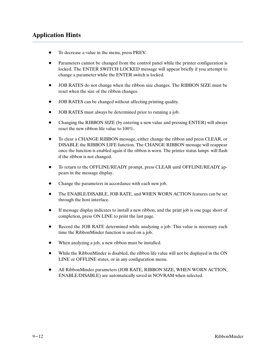 Application hints | Printronix P9000 Series User Manual | Page 198 / 334